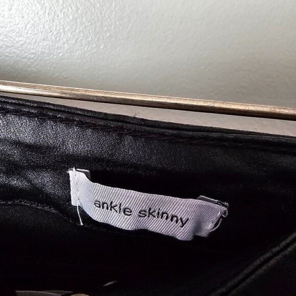 EUC SOCIAL STANDARD BY SANCTUARY ANKLE SKINNY BLACK COATED TWILL PANTS SIZE 6 - Picture 12 of 14